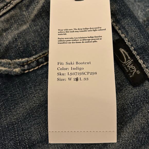 Silver Jeans Co Suki Bootcut Size 29x33 Mid Rise Curvy Fit Indigo Blue Denim - Picture 3 of 5